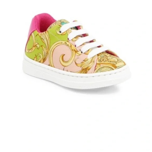 NWT Versace Toddler Barocco Printed Sneakers
